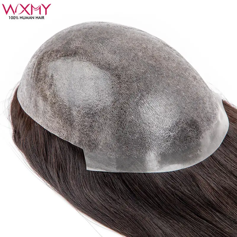 

7"x9" Skin Base Toppers For Women Injected Chinese Culticle Remy Human Hair Topper Natural Black Straight Women Wigs Hairpieces