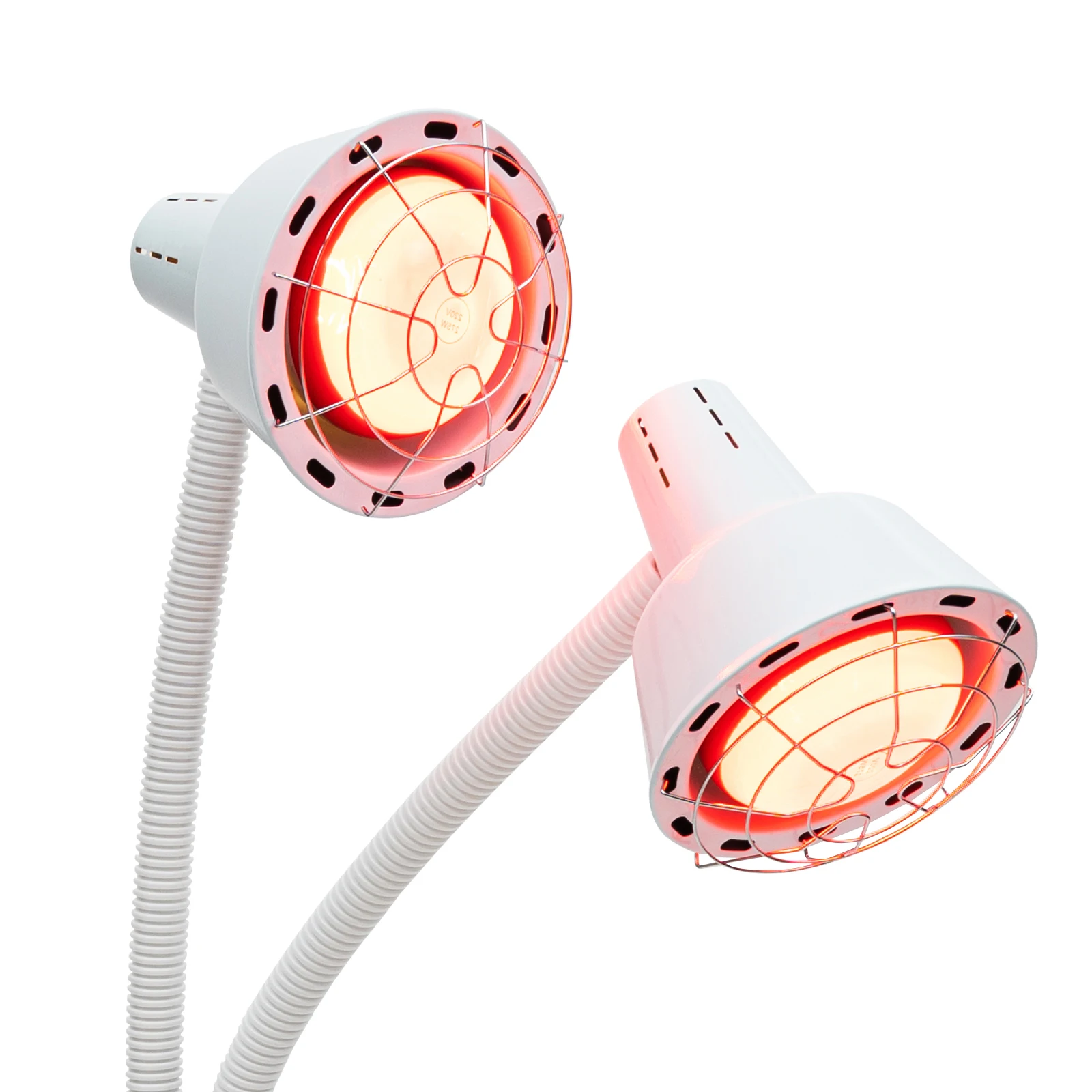 360 °   Lampe de thérapie infrarouge à double tête rotative, lampe chauffante électrique avec support roulant/roulettes pour le traitement des douleurs dorsales, de l'arthrite et de la raideur musculaire