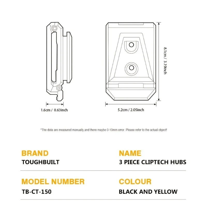3pcs For  TB-CT-150 ClipTech Hubs Belt Durable ClipTech Bag Buckles Hand Power Tool Organizer Accessories