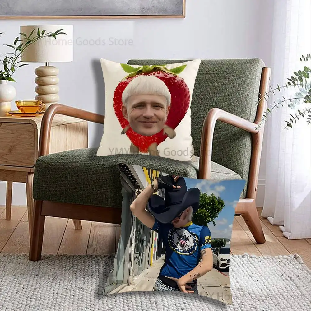 Dutch Europapa Weirdo Rapper Joost Klein Cartoon Printing Pillowcase Customized Pillow Cover for Sofa Home Decor
