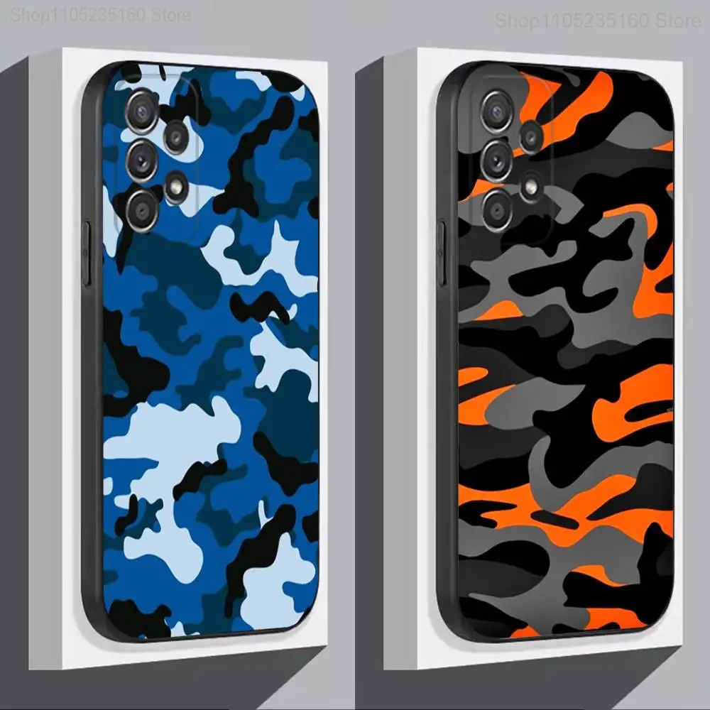 

Fashion C-Camouflage Phone Case For Samsung S 25,24,23,22,30,21,10,9,Ultra,Plus,Lite,FE,4,5G Black Soft Case