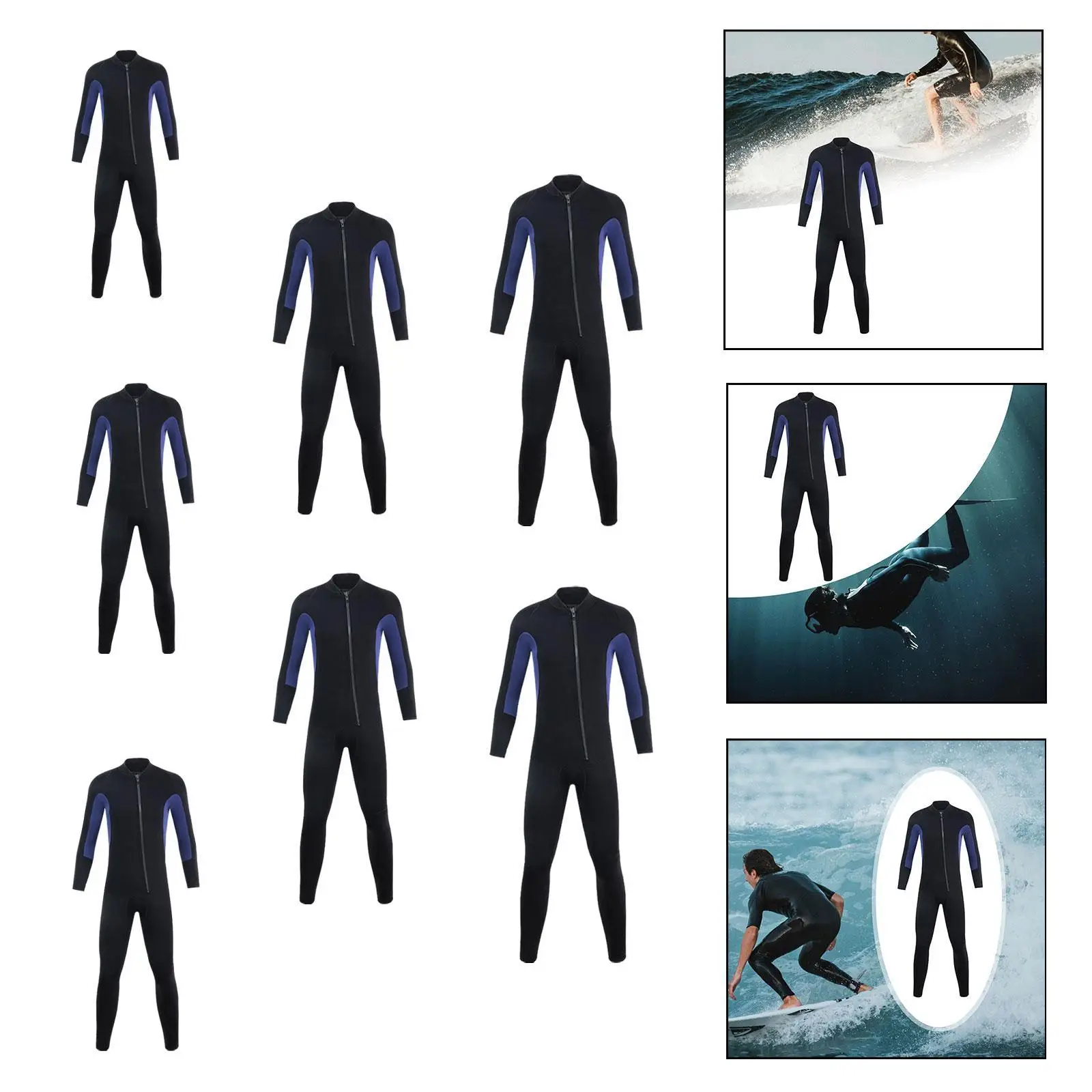 

Men Wetsuit Full Body 3mm Neoprene Soft for Body Boarding Surfing Underwater