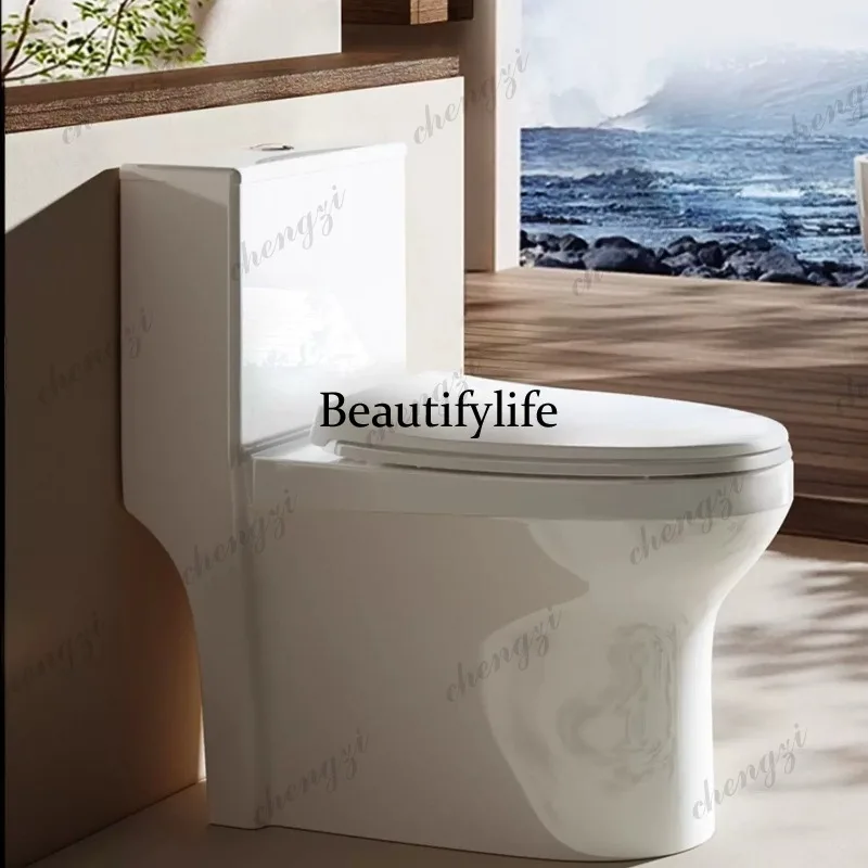 Household flush toilet toilet small apartment ceramic super-rotating siphon water-saving toilet