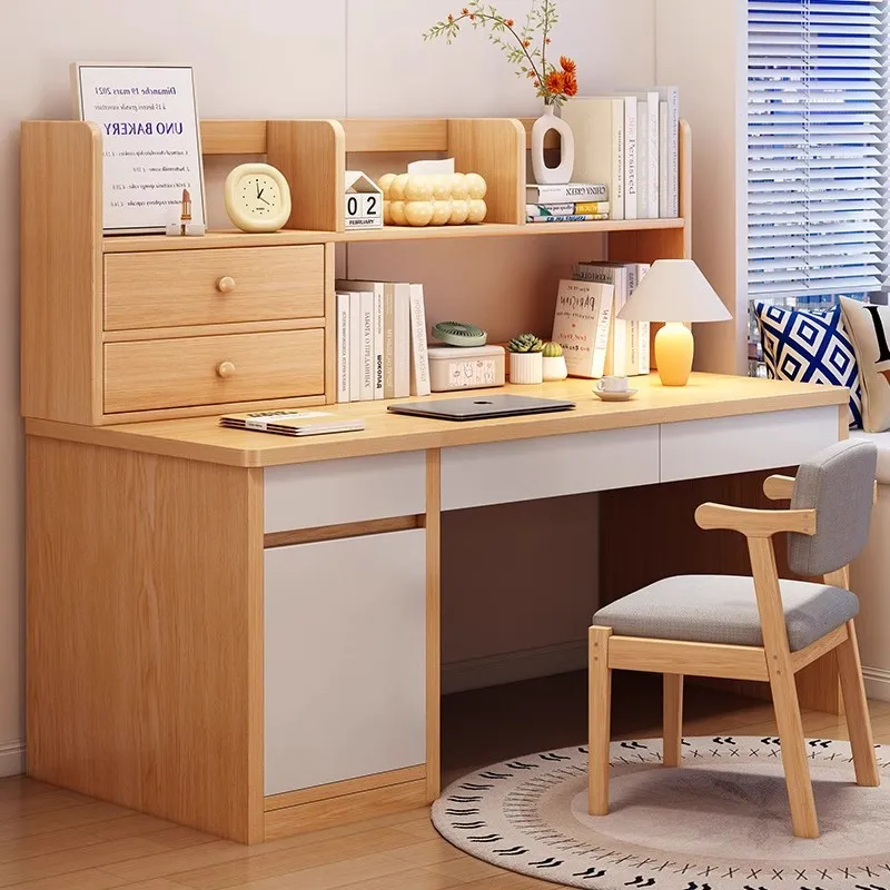 Desk bookshelf integrated computer desk bedroom home study writing table simple table with drawers rectangular board table