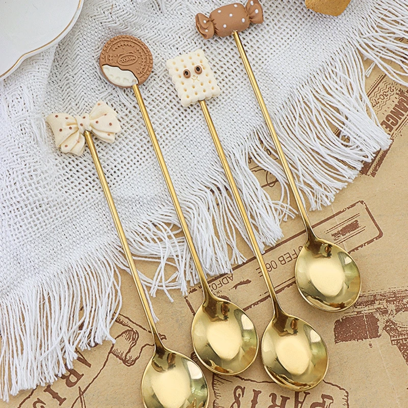 Electroplating Gold Stirring Spoon Household Family Home Tableware Accessory