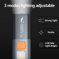 Smiling Shark LED Torch Light XPE Super Bright Flashlight With Hook Camping Light Rechargeable LED Portable Camping Lantern