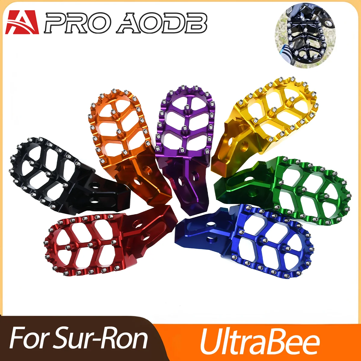 CNC Multi-color electric dirt bike accessories Foot Pegs Footpegs Rests Pedals Pegs Endurance Motocross For Sur-Ron UltraBee
