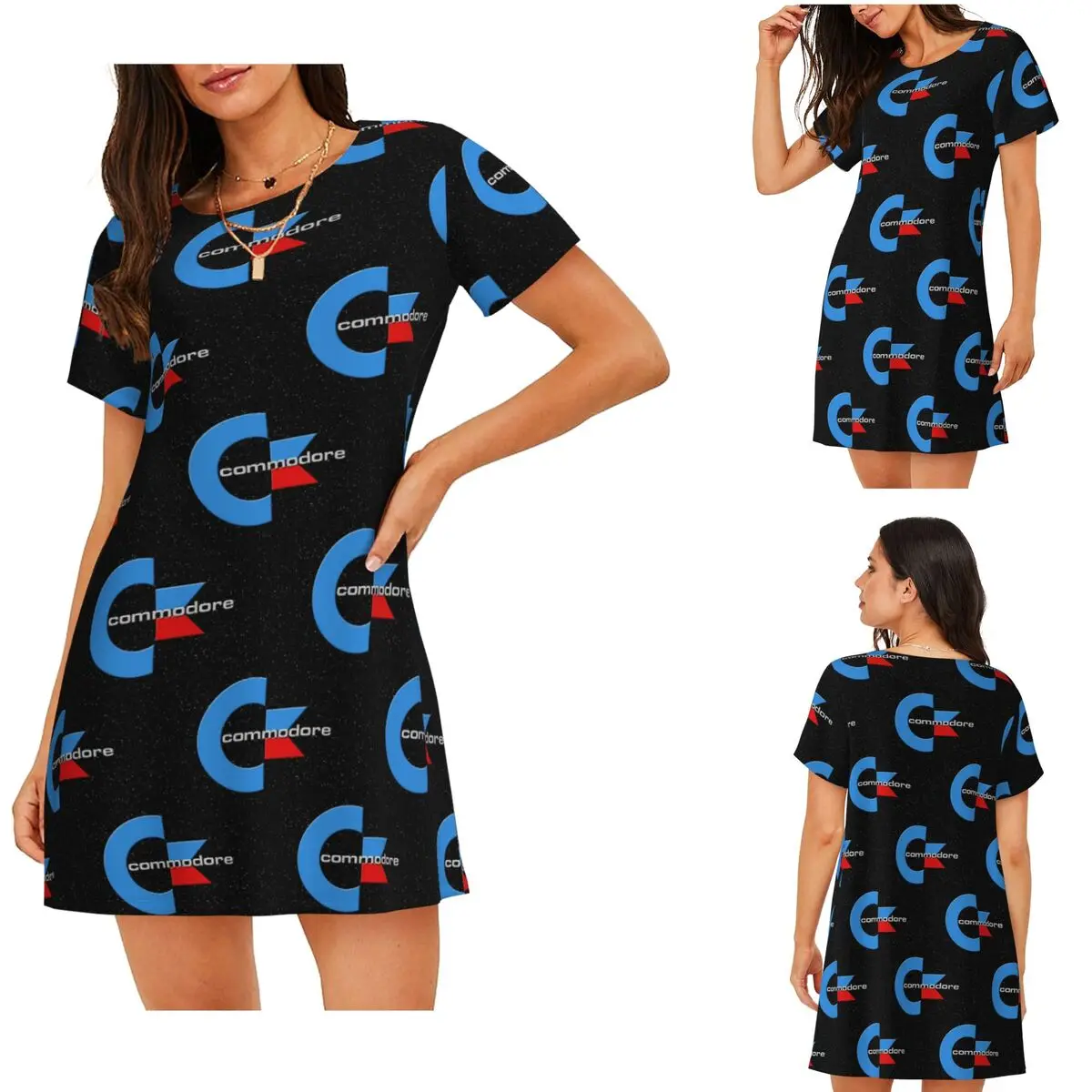 Custom Commodore 64 Go Back To Your Childhood Short Sleeves Nightdress For Sleeping Women Short Sleeve Nightgowns Pajama Dress