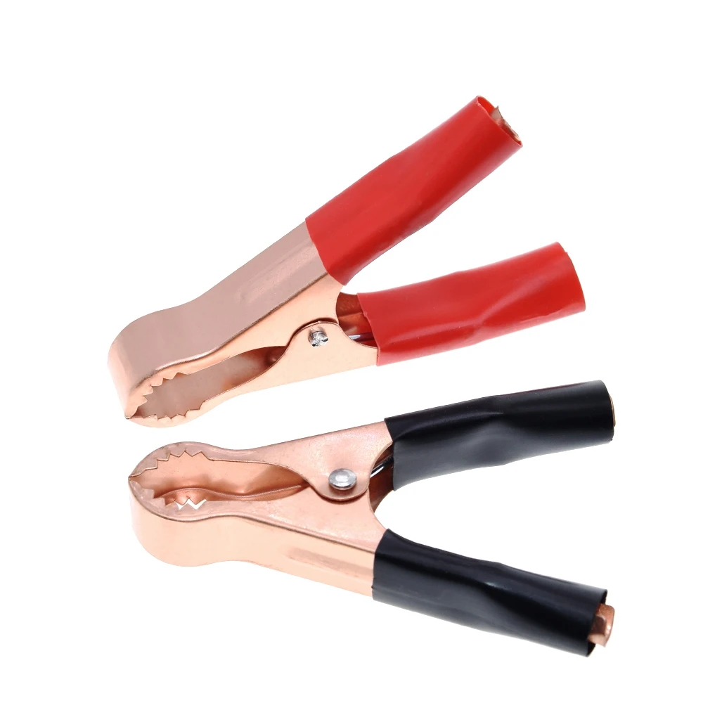 TZT 1/2PCS 50A Red Black 80mm Crocodile Car Caravan Van Battery Test Lead Clips Best Promotion Alligator Clips Connector Plug image 4