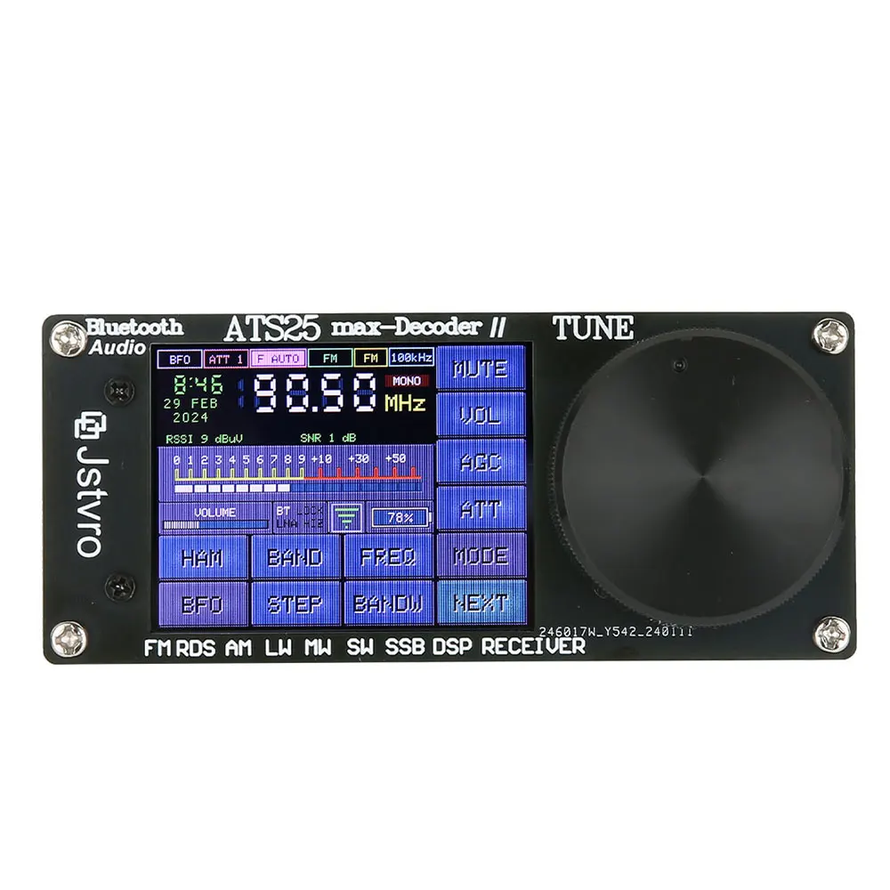 Imagem -04 - Receptor de Rádio Completo com Tela Sensível ao Toque Decodificador Max ii Versão Bluetooth Segunda Geração fm sw Ssb mw lw 24 Ats25