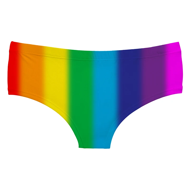 DeanFire Super Soft Women\'s Underwear Panties Rainbow Print Novelty Push Up Briefs Lingerie Thong Gifts