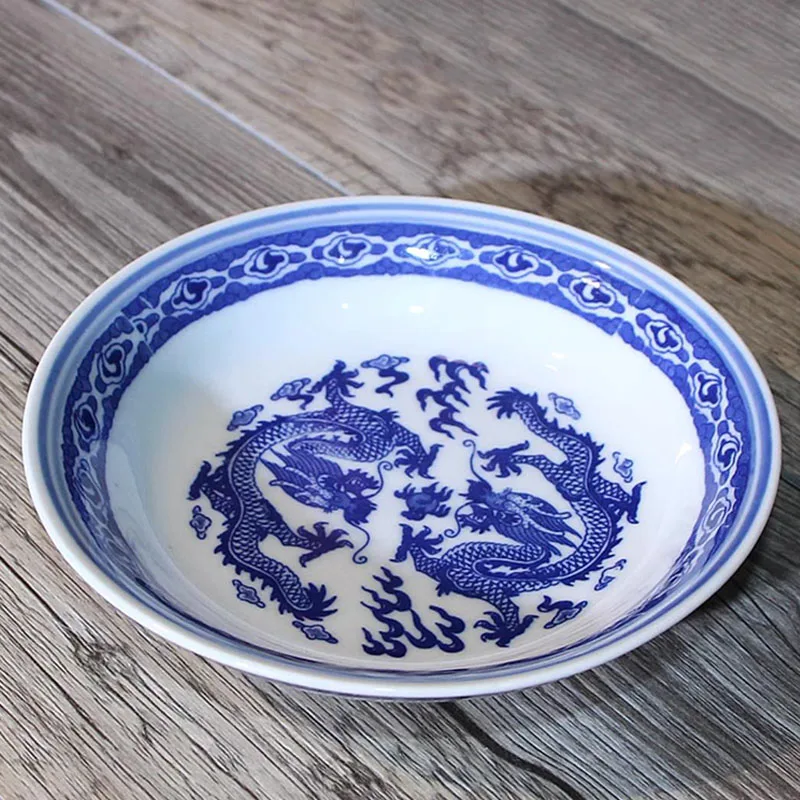 5/5.5 Inch Jingdezhen Blue and White Porcelain Vintage Ceramic Small Plate Sauce Dish Chinese Tableware Accessories Seasoning