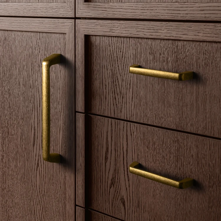 Antique Brass Cabinet Handles Drawer Knobs Solid Vintage Bronze Bar Pulls Retro Brass Kitchen Hardware for Cupboard Furniture