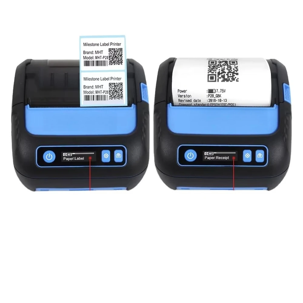 P80F 3inch 80mm  USB Thermal Mini Portable Pos Receipt Printer Wireless 2 in 1 Thermal Label and Receipt Printer