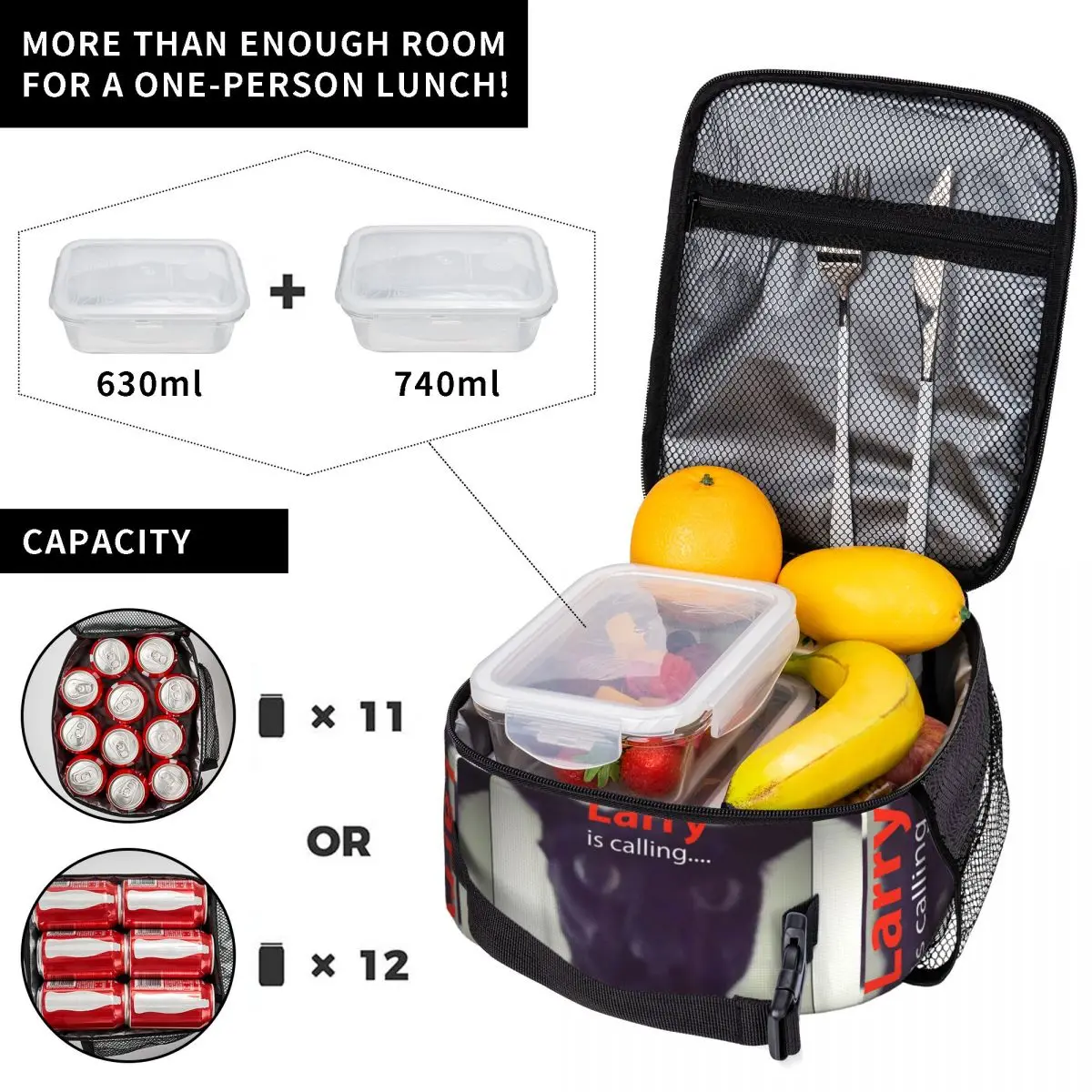 صناديق الغداء المعزولة مضحك الشر لاري القط دانك Brainrot ميمي حاوية الغداء موضة الحرارية برودة علب الاغذية للمدرسة