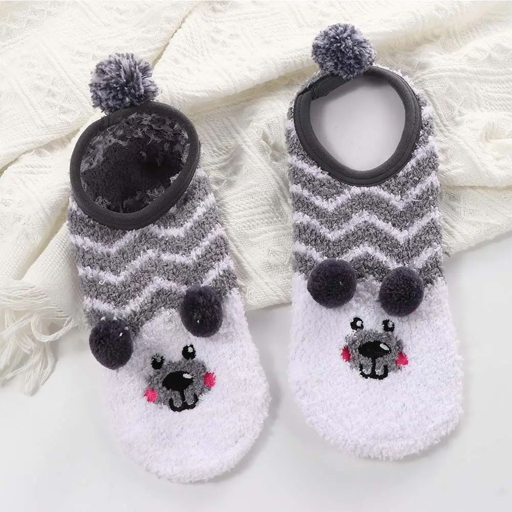 Cute Non-slip 3D Animal Dog Mouse Cartoon Rabbit Women Sleep Socks Floor Socks Korean Ankle Socks Winter Hosiery