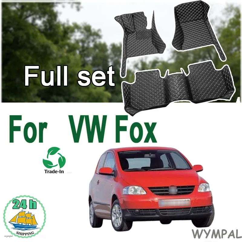

Автомобильные напольные коврики на заказ для VW Fox 2004 2005 2006 2007 2008 2009 2010 2011 роскошные кожаные для мужчин и женщин с полным покрытием