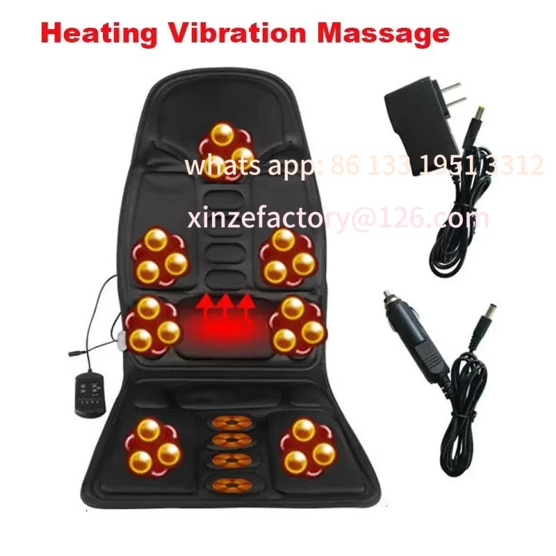 

Customizable Car Home Office Full-Body Massage Cushion Heat 7 Motors Vibrate Mat Back Neck Waist Massager Chair
