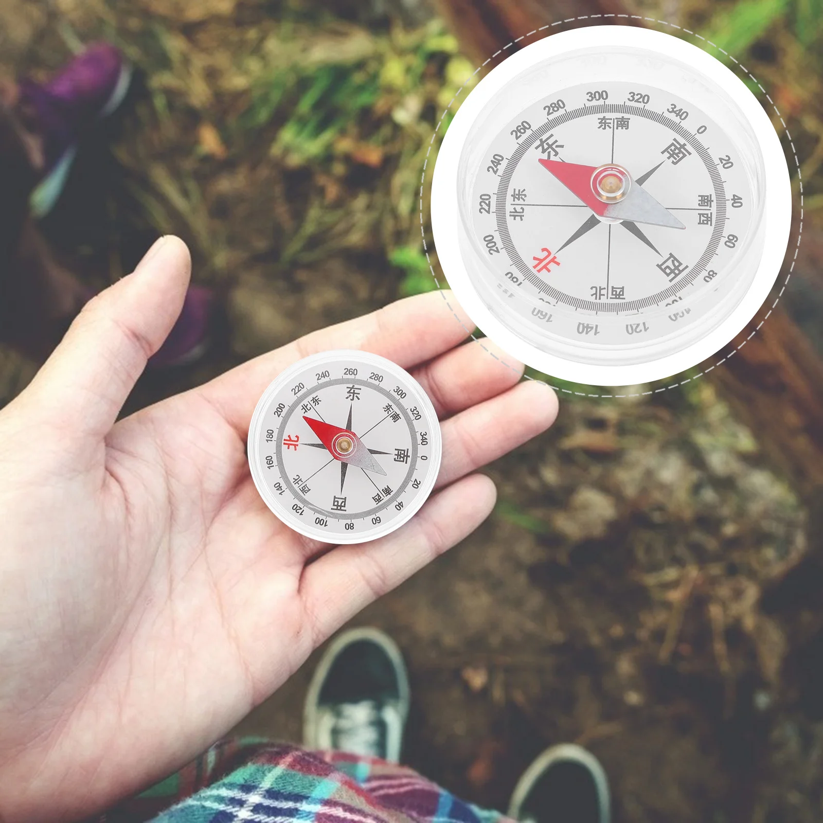 

5Pcs Travel Compass Exquisite Workmanship Creative Appearance Clear Dome for Hiking Camping Fishing Navigation Essential Outdoor