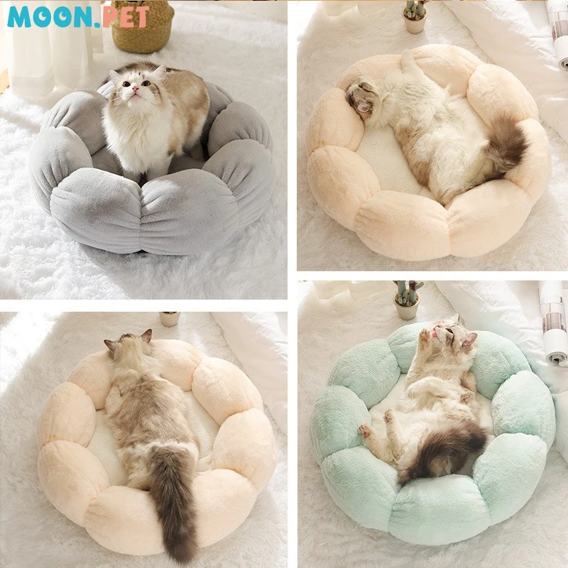 Unique Flower-Shaped Cat Nest Comfortable Sleep Autumn and Winter Dog Nest Closed Cat Nest Winter Warm Pet Supplies