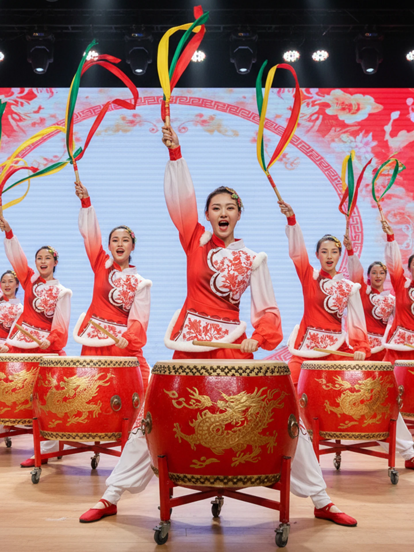 

2025 New Sle Northeast China Men Women Dumpling Festival Performance Costume Happy Dragon Dance Opening Drum Performance Ad...