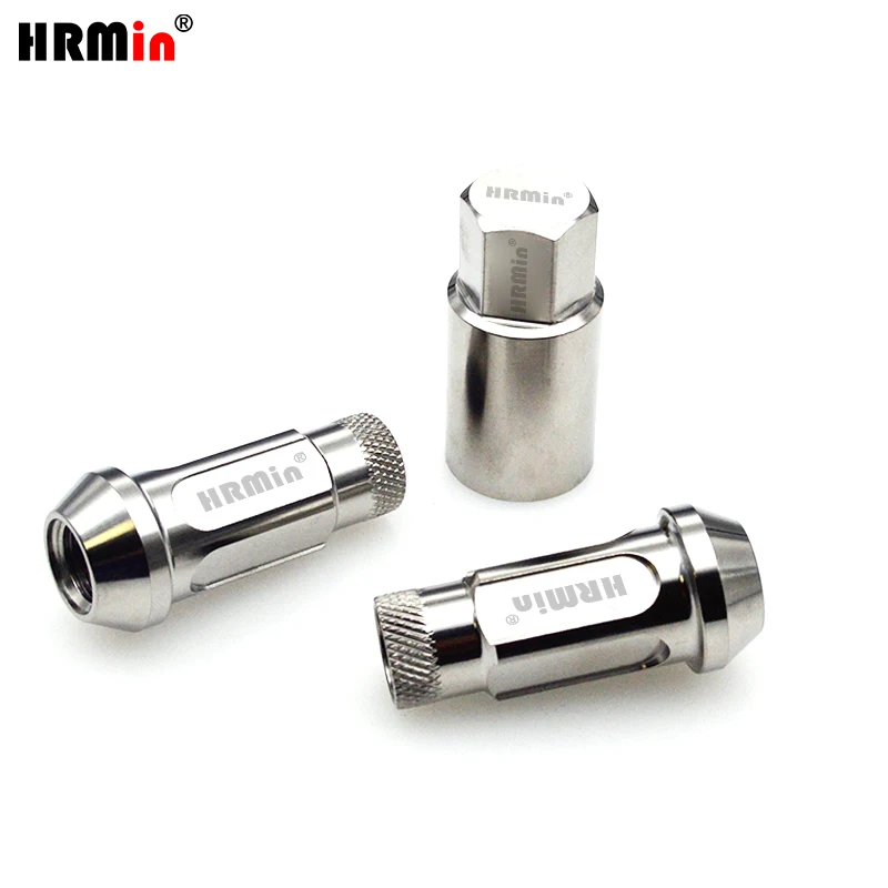 

HRMin Knurled Gr.5 titanium cone seat anti-theft wheel lug nut M14*1.5mm for Jeep, Land rover,Tesla, Cherokee,Jaguar,VW,AUDI