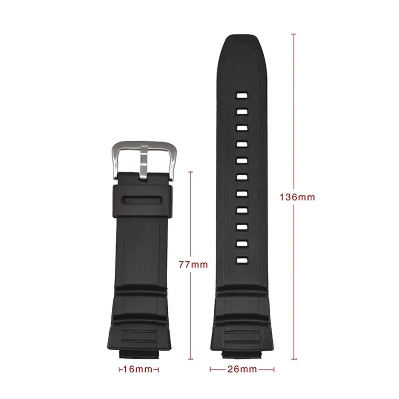 watch strap for Casio MCW-100H W-S220 AE-2000 AE-2100 W-S220 Sports  watch accessorys 16mm watchband Bracelet Belt straps