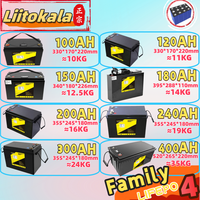 LiitoKala 12V 24V LIFEPO4 family LCD  Batteries 400AH 300AH 240AH 200AH 180AH 150AH 120Ah 100Ah  4S 12.8V RV camping family use