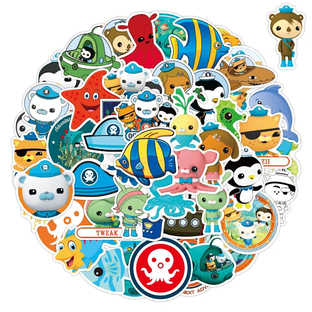 50 stks Animatie Octonauts Graffiti Stickers Decals Koffer Laptop Computer Water Cup Gitaar Decoratie DIY Kids Classics Speelgoed