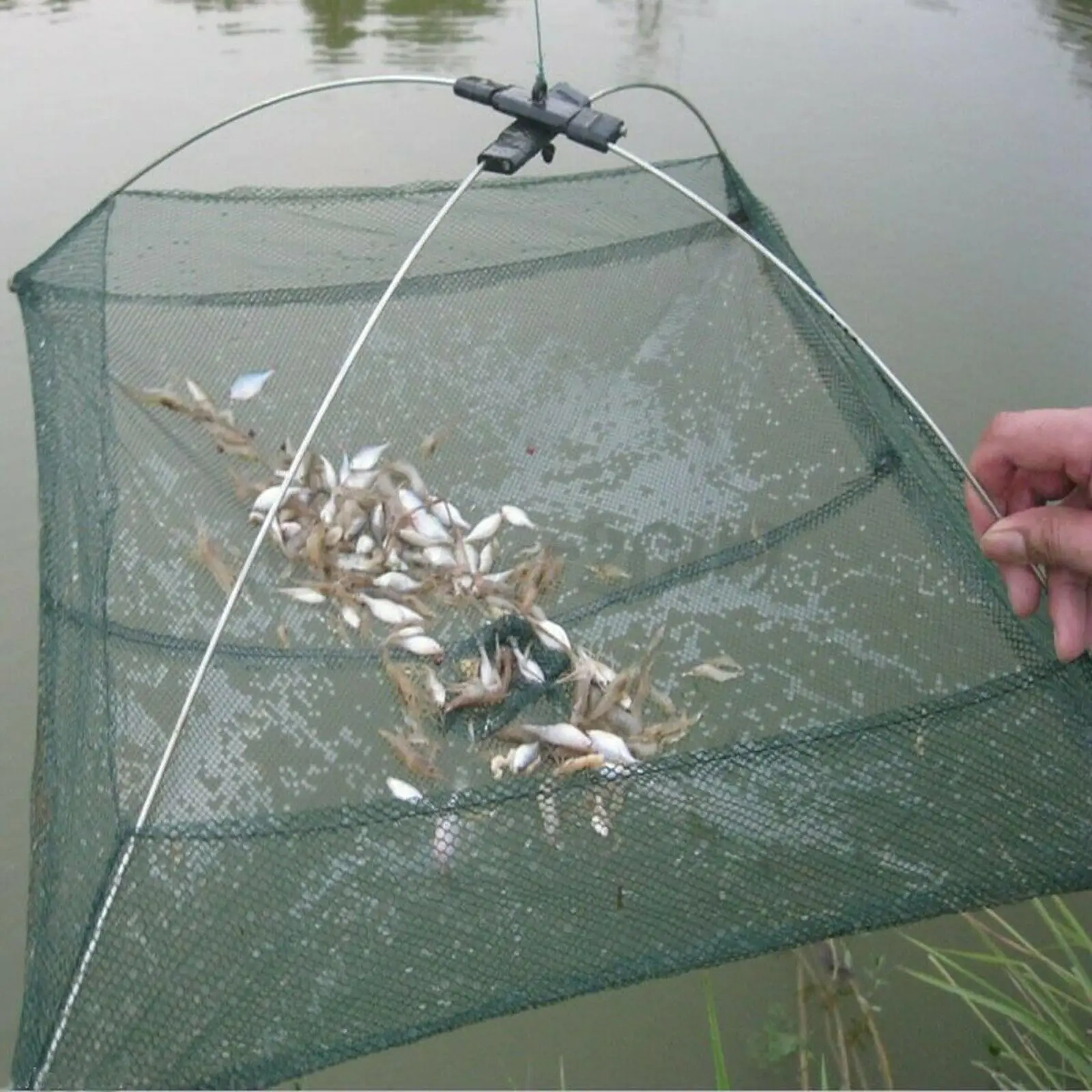 Drop Fishing/Landing สุทธิ Crayfish/กุ้ง Catcher เครือข่ายหล่อตาข่ายกรงกับดักสําหรับปลาปลาไหลกับดัก/กรงกุ้งเหยื่อสุทธิ