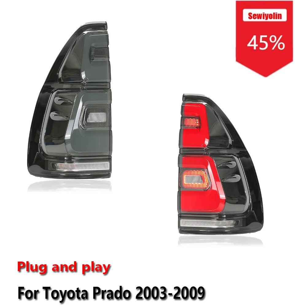 

Sewiyolin Car LED Tail Light Accessories For Toyota Prado 2003-2009 DRL Brake Turn Signal Lamp Plug and Play
