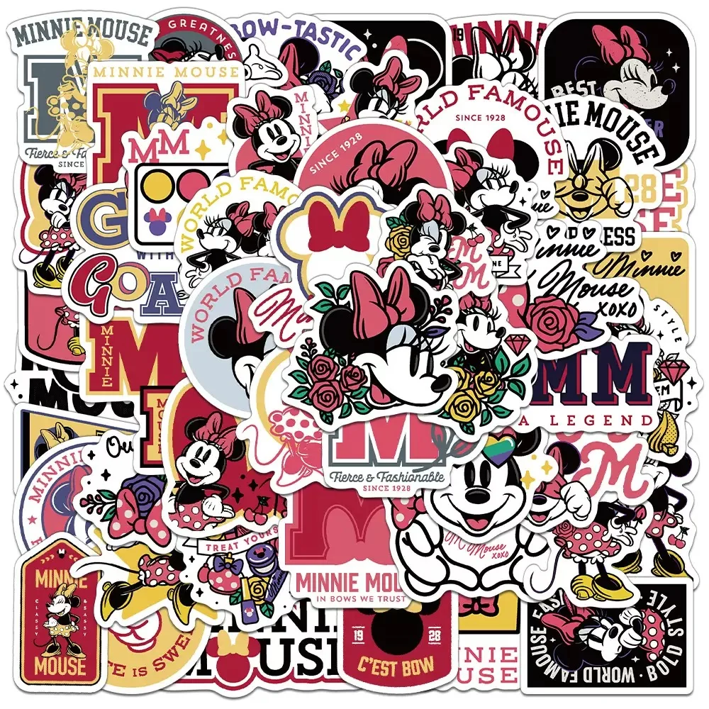 

10/50pcs Disney Cartoon Minnie Mouse Stickers Cute Notebook Phone Fridge Wall Decals Waterproof Graffiti Sticker Kids Toys Gift