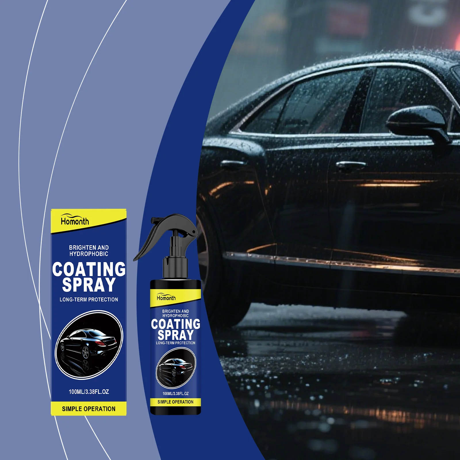 Automotive coating agent, car shiny anti-rust, keep gloss, convenient refurbishment coating care spray