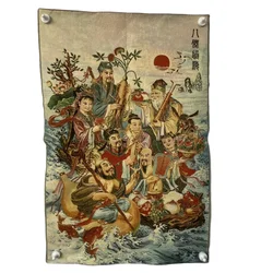 Hanging painting of the Eight Immortals, hanging painting of the Sea, Chinese Tangka embroidery