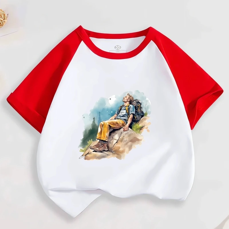 15CM Camping and mountain climbing camera Iron Sticker Patch For Clothing children T-shirts DIY Jacket Patch Cool Stickers