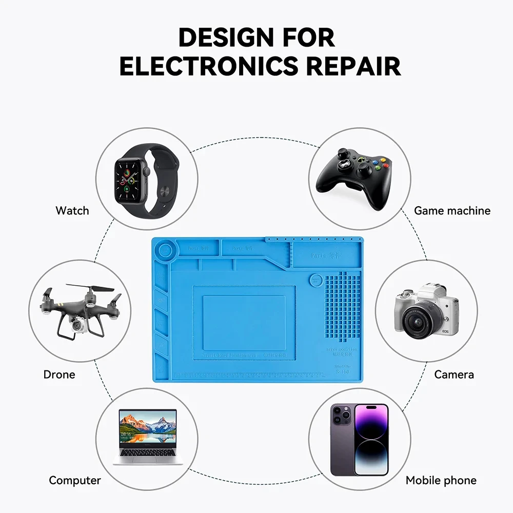 Esteira De Solda De Silicone De Isolamento Magnético, Almofada De Trabalho Resistente Ao Calor para Eletrônica, Reparo Do Telefone, 45x30cm
