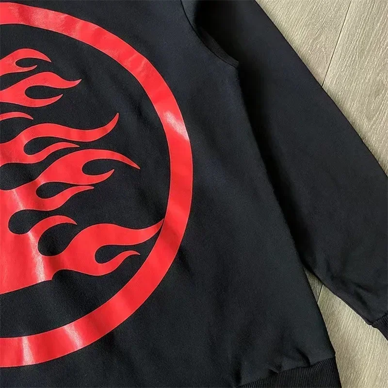 Hoodie pudar 24ss ukuran besar dengan Pria Wanita otak Sweatshirt hitam cetak Logo kualitas terbaik