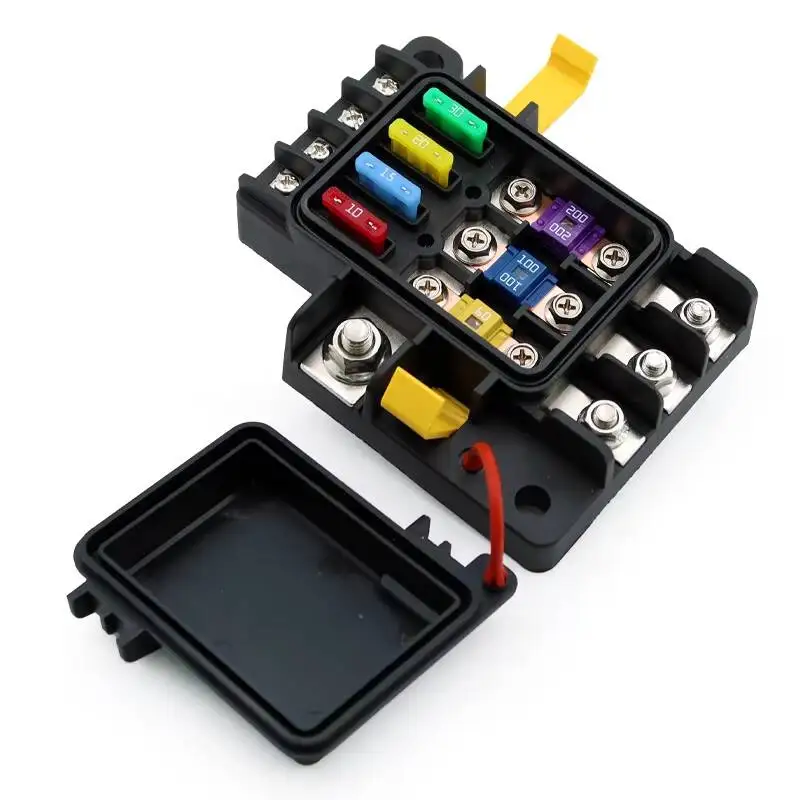 Water Resistant 32VDC Power Distribution Module 7 Circuit 3 MIDI & 4 AUTO BLADE FUSE BOX Plastic 10Ka