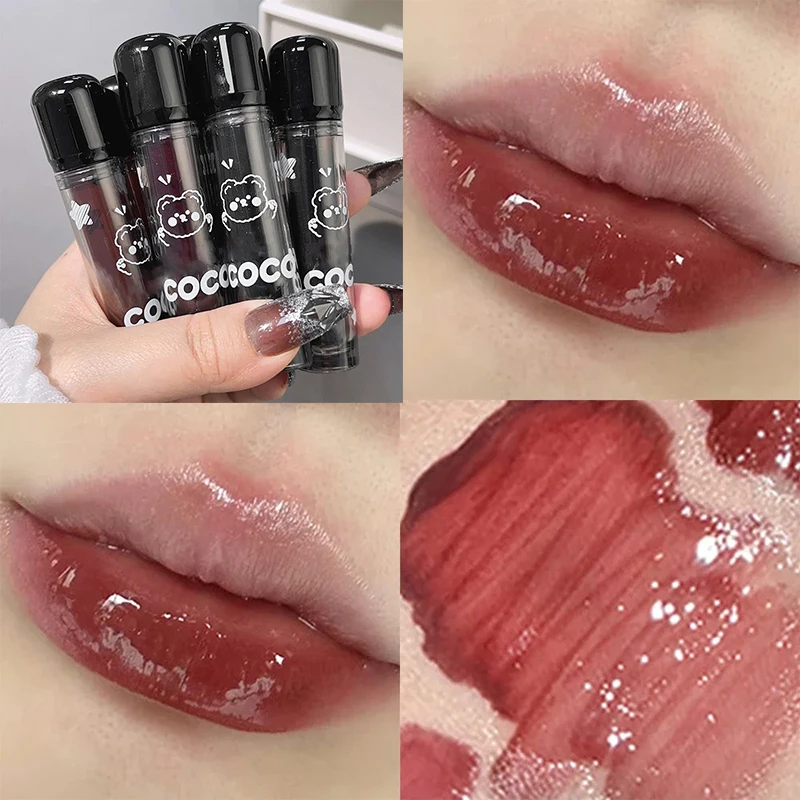 Lápiz labial resistente al agua con textura hidratante, brillo de labios de Color té rojo, tinte de labios desnudo duradero, Cosméticos de maquillaje