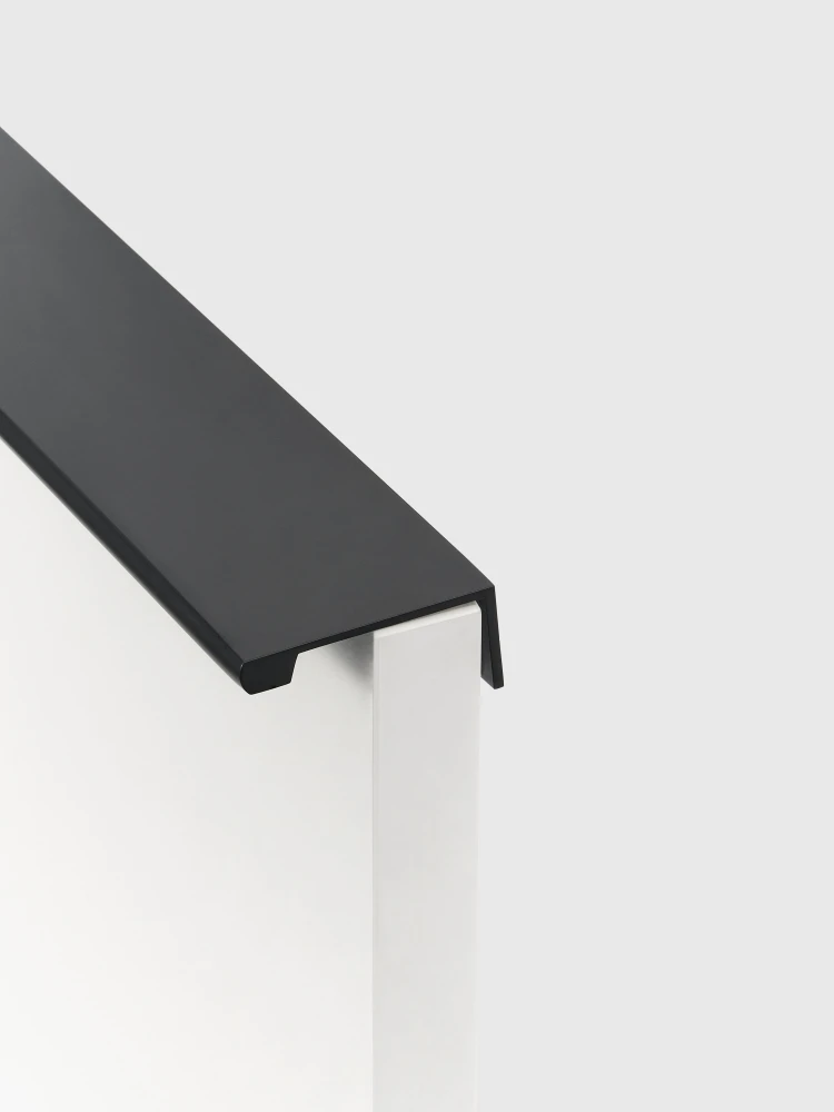 Nurlin massief messing kast ladekast deurkruk comfortabele afgeronde rand lip trek verlengde lengte mat zwart - afbeelding 2
