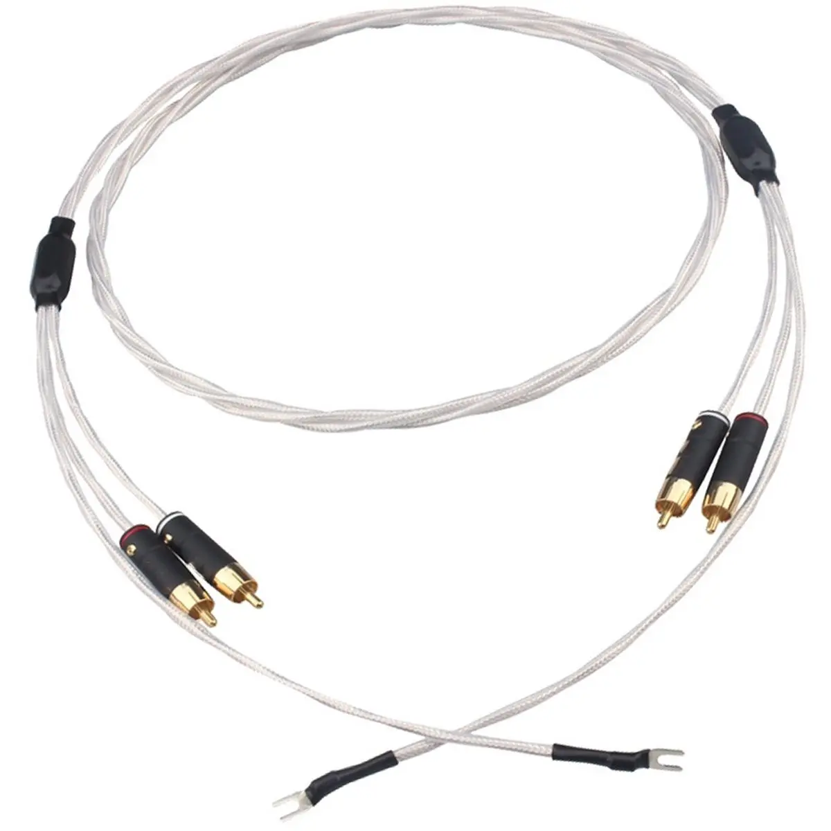 Professional HiFi for Cable: Exactness Silver-Plated - with Ground Wire.for Vinyl Turntable