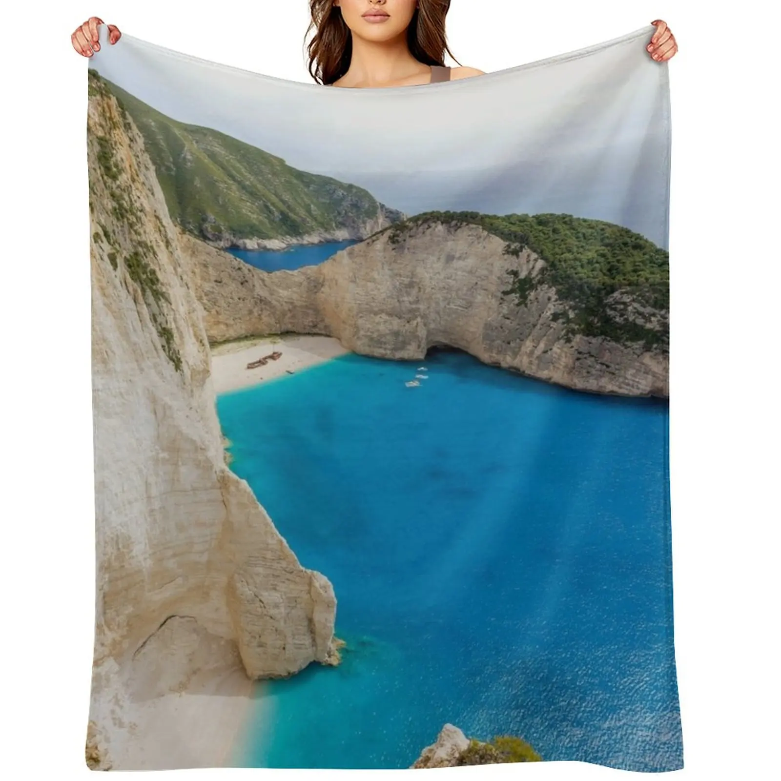 

Mountains and sea, Zante, Greece Throw Blanket Single Furrys warm for winter funny gift Blankets