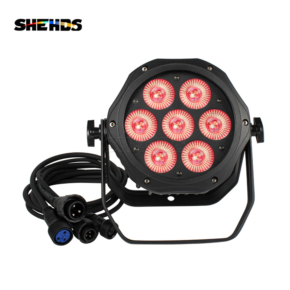 shehds aluminio impermeavel par led light luzes de festa para festas de discoteca wash wall rgbwa mais uv ip65 led par out door 7x18w 01