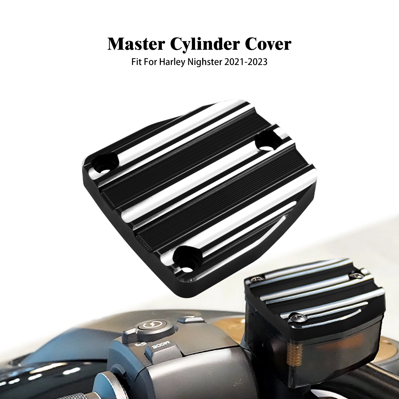 

Motorcycle Front Cylinder Master Brake Cover Cap For Harley Nightster Special RH975S RH975 2021-2023 Black And Silver