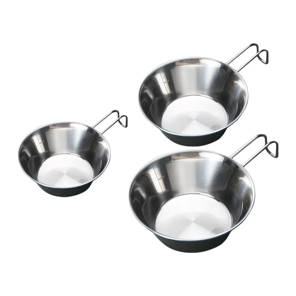 

Stainless Steel Bowl Water Cup Set 304 Foldable Handle Coffee Mug Drinking Tumbler Milk Glass for Travel Home Kitchen Use
