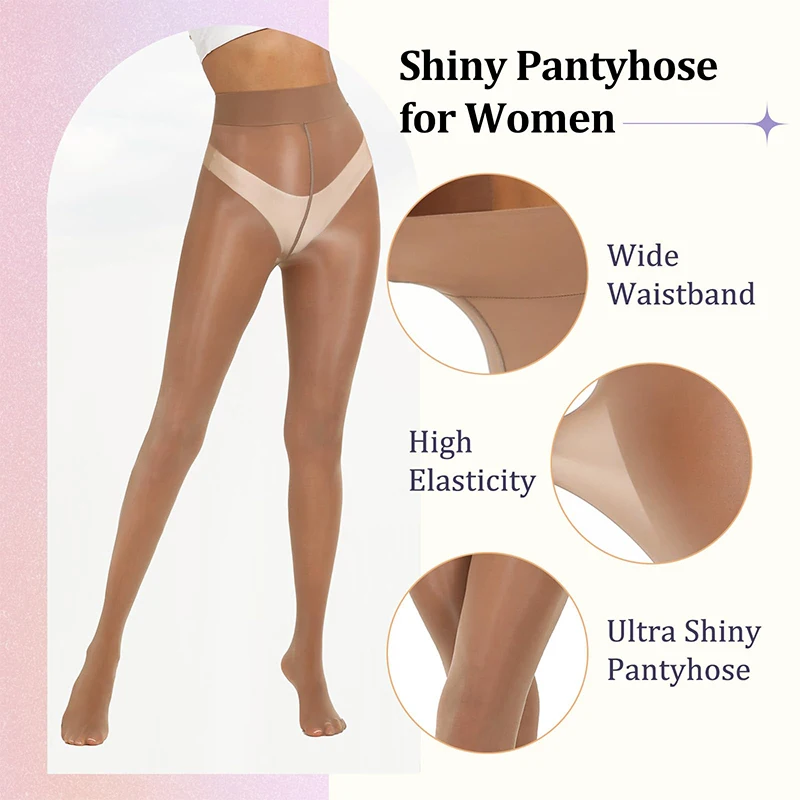 Kave Plus-Size Smooth Tights 100% HorseOil Added Thin Stocking Shiny Pantyhose 8Denier Durable Transparent Female Silky Tights