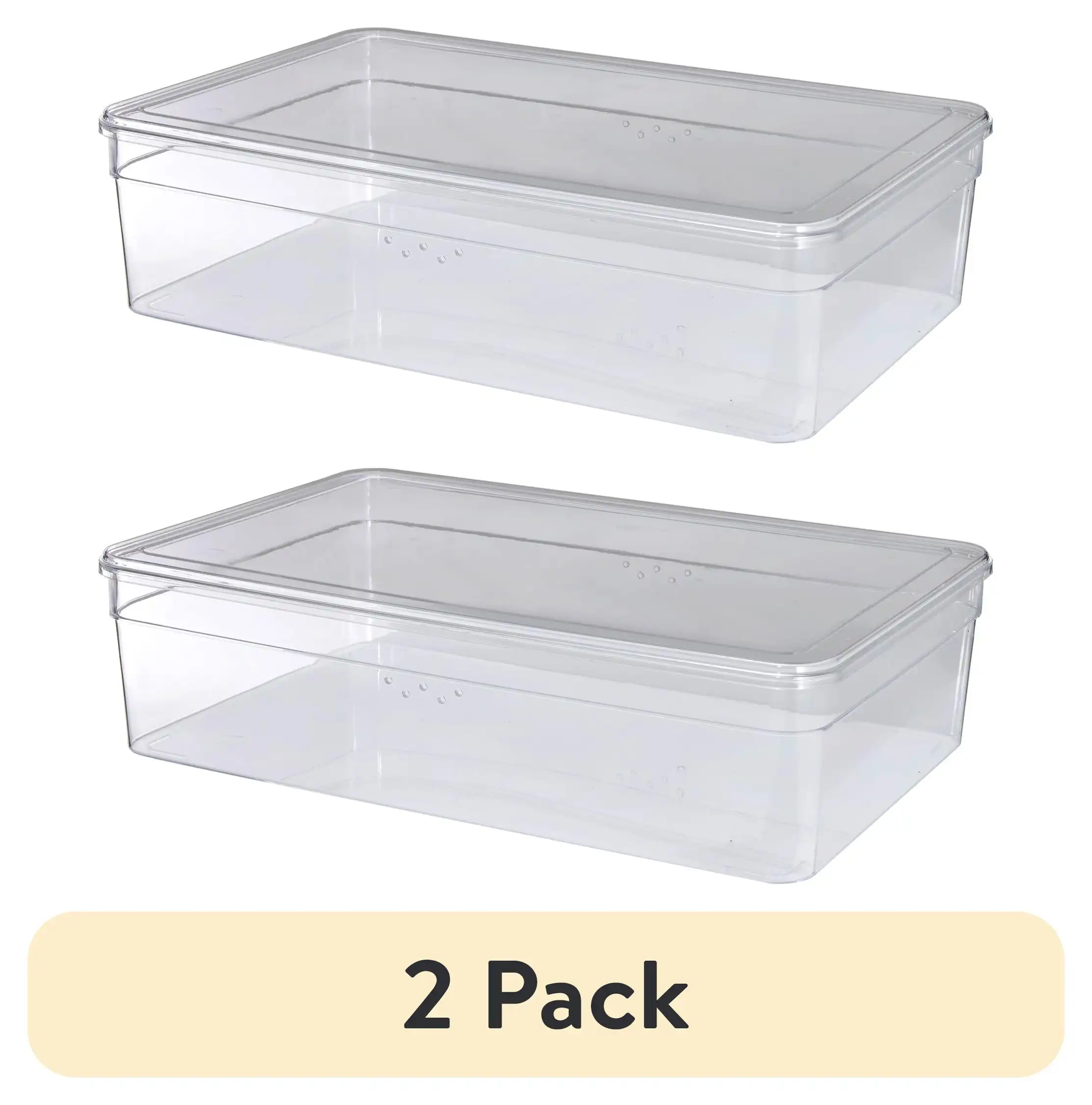 (2 pack) Clear Glossy Plastic Closet Storage Shoe Organizer Boot Box with Lid for Shoe Storage