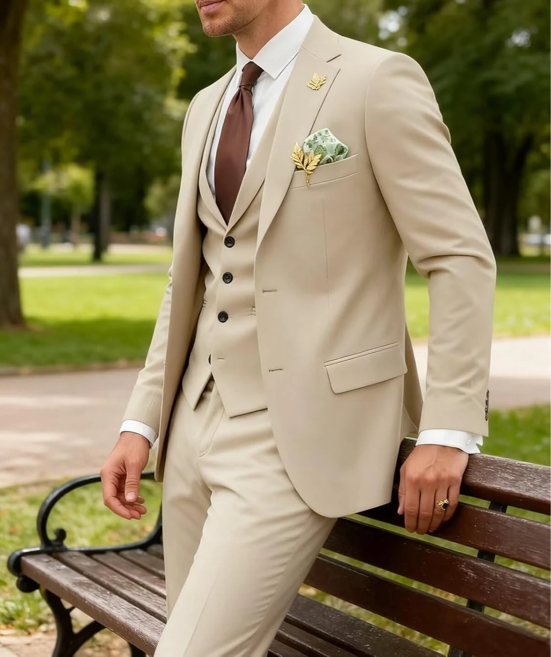 

Mens Suit 3 Piece Suits for Men Slim Fit Wedding Groom Suit Men Blazer Vest Pant Suits for Prom Business Formal