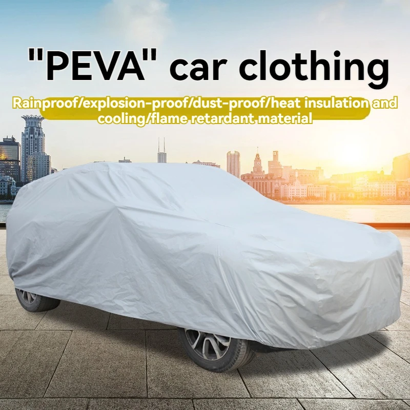 

Automotive universal car clothing and vehicle use PEVA single-layer sunshade, rain proof, waterproof, and sunscreen car cover