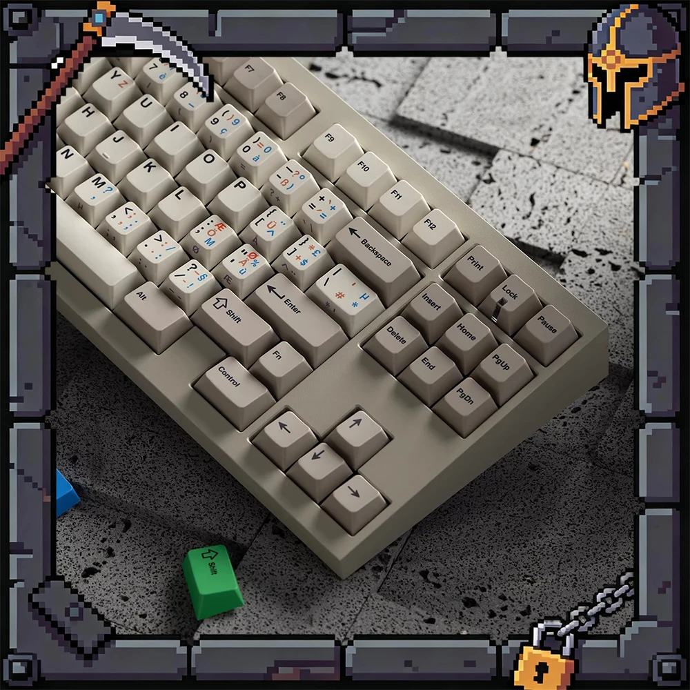 PBTfans Doppelganger Multilingual PC Keycaps Sublimation Retro Keyboard Keycaps Pbt Original Factory For PC Accessories Gifts